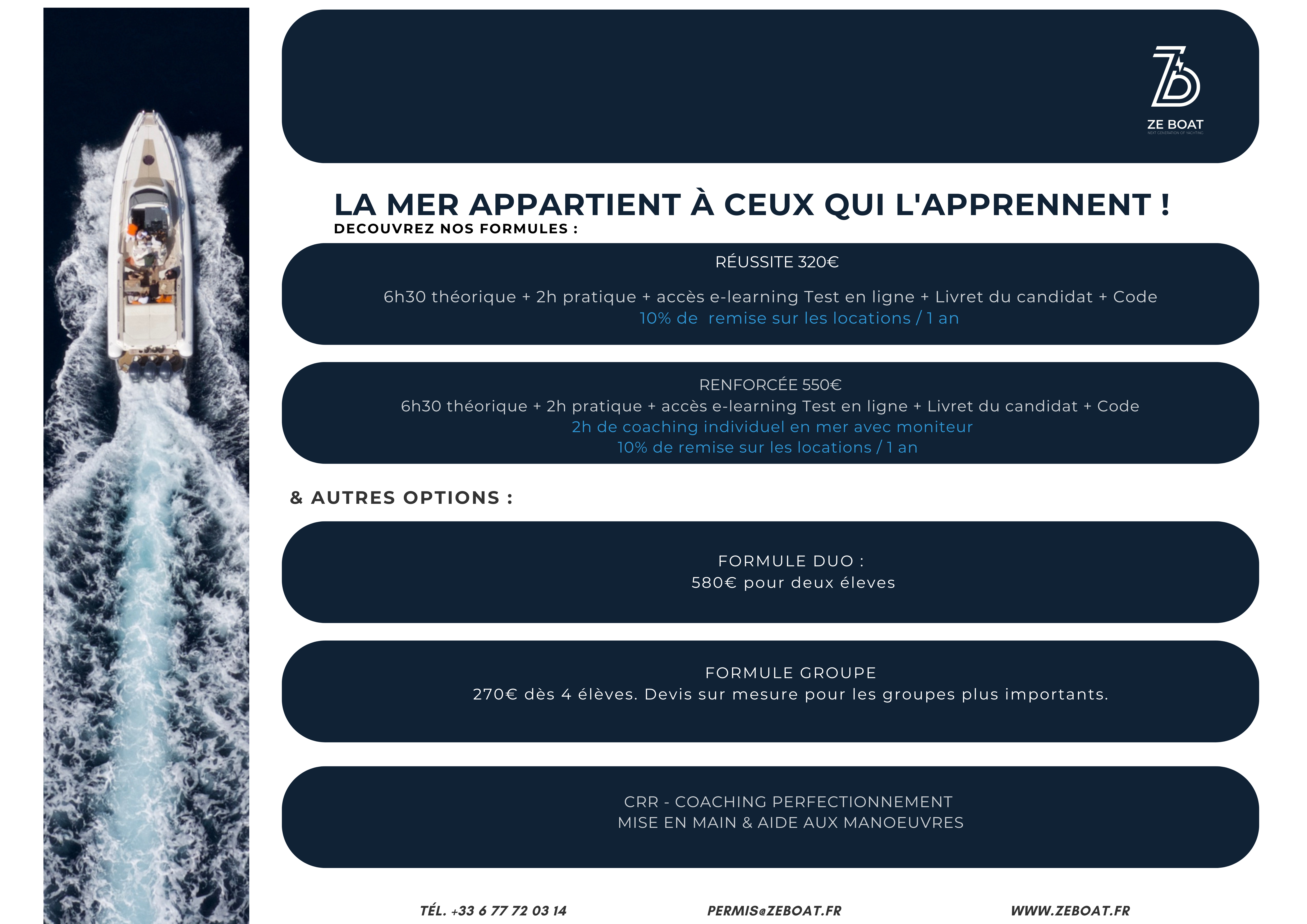 Formules permis bateau